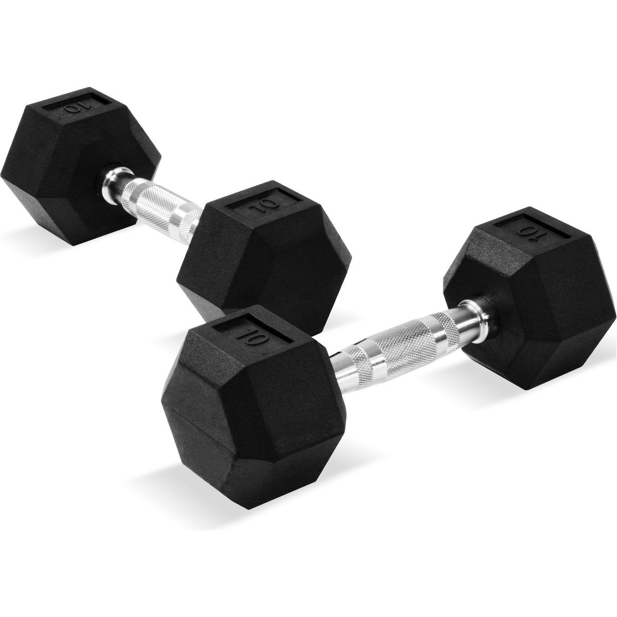 CENTURFIT - Pesas Mancuernas Hexagonales 10 LB Encauchadas 2x5 kgsPar Pesas Deportivas Recubiertas En Goma Antideslizante Fitness