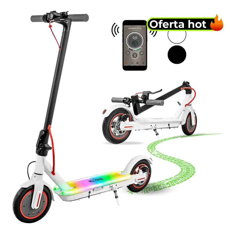 CENTURFIT - Scooter Eléctrico Plegable E-Be Lx30 32Km Led Color Blanco