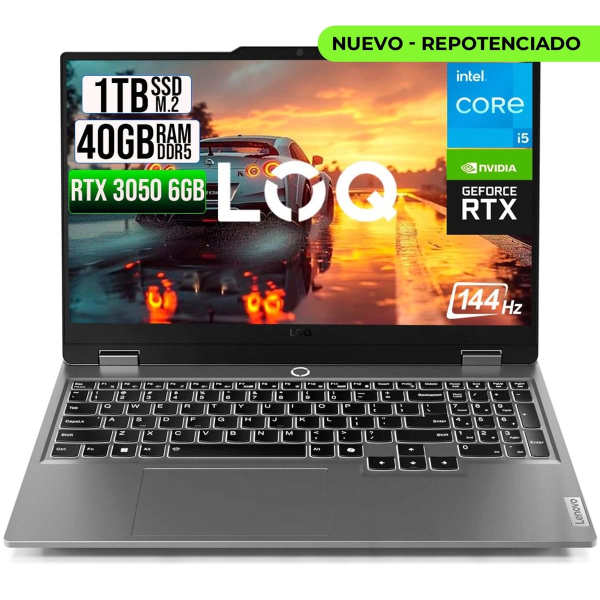 LENOVO - Portátil Lenovo Intel Core I5 RTX 3050 6GB RAM 40GB SSD 1TB
