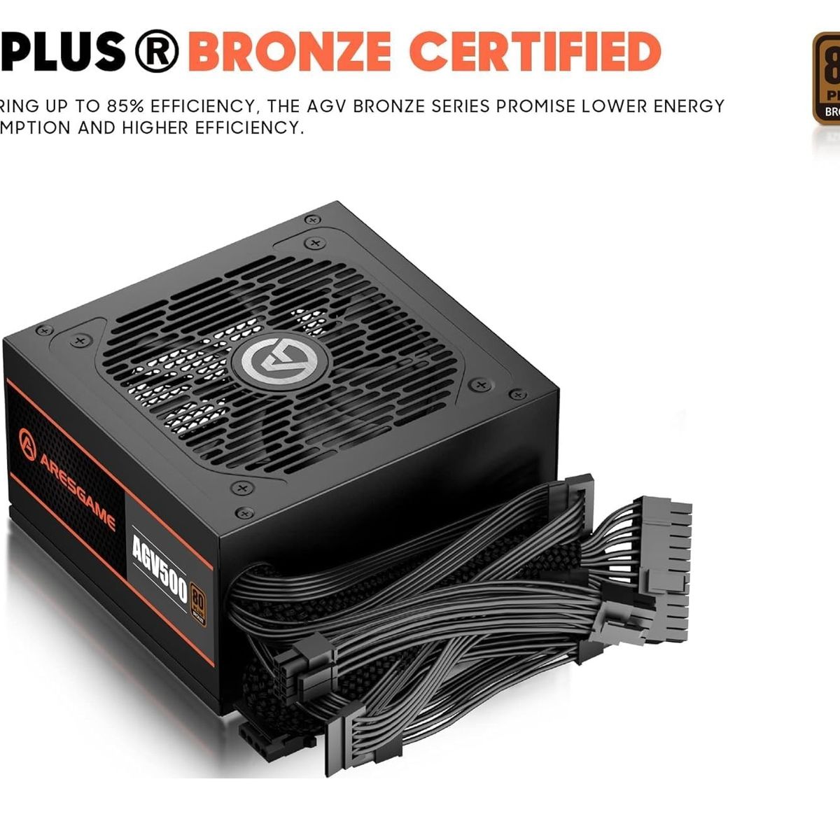 ARES - Fuente de Poder AGV 500W Certificada 80 Plus Bronze