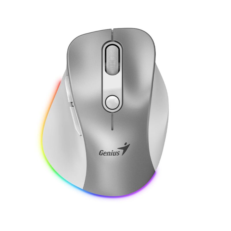 GENIUS - Mouse Inalámbrico Genius Ergo 9000s Pro Plateado
