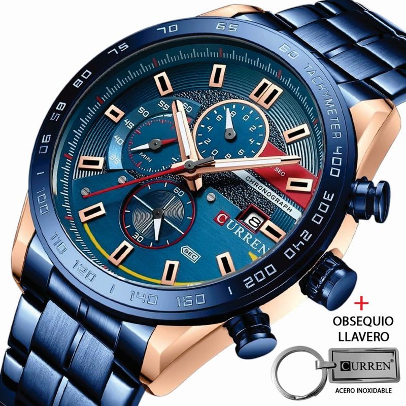 CURREN - Reloj Hombre Curren 8410 Mas Obsequio Llavero y Caja