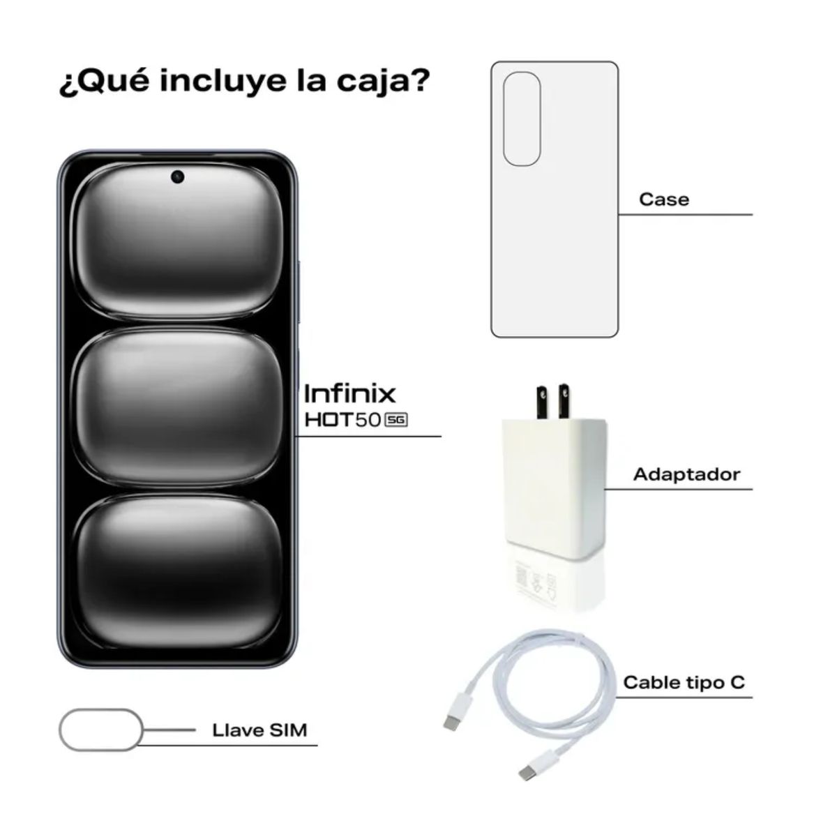 INFINIX - Celular Infinix Hot 50 25GB 8GB Negro