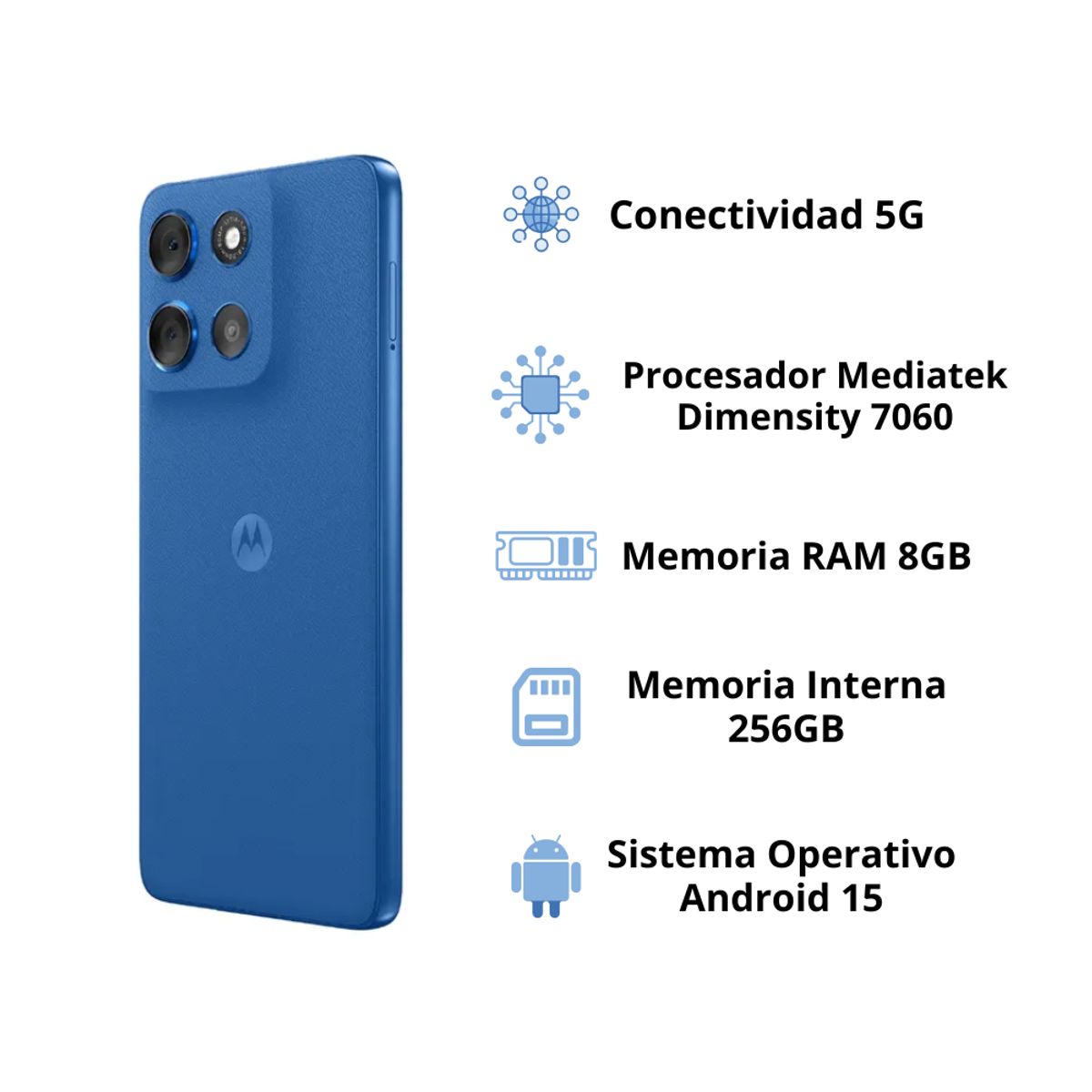 MOTOROLA - Celular Motorola Moto G56 5G 256GB - Azul