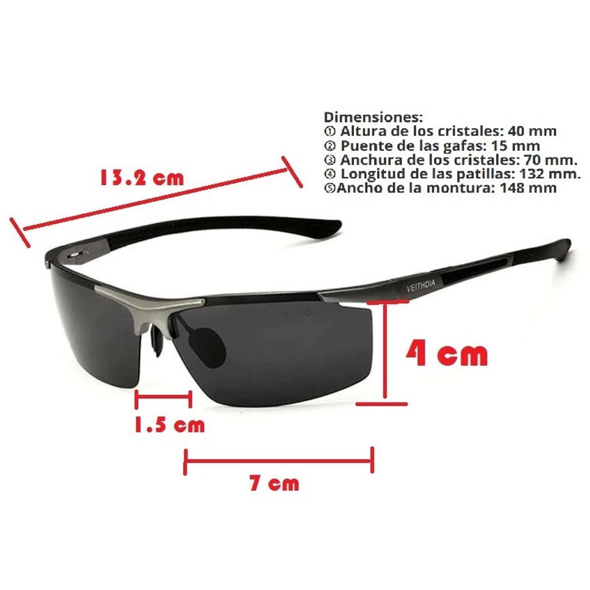 VEITHDIA - Gafas de sol para Hombre polarizadas Veithdia
