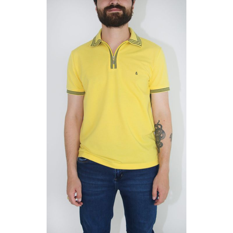 L Y H - Polo Para Hombre Amarillo Marca L&H