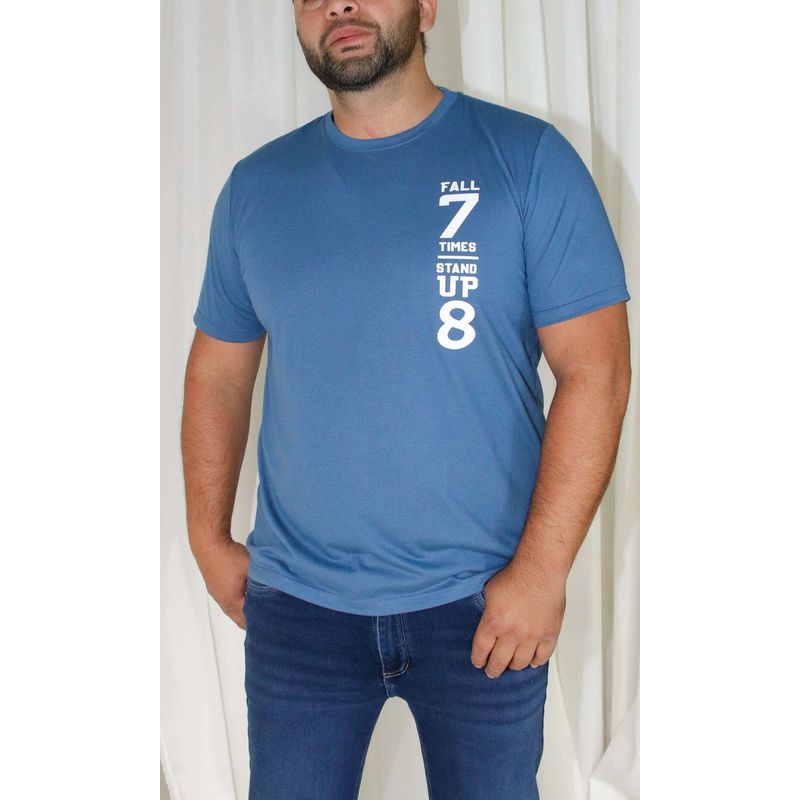 L Y H - T-Shirt Para Hombre Azul Marca L&H