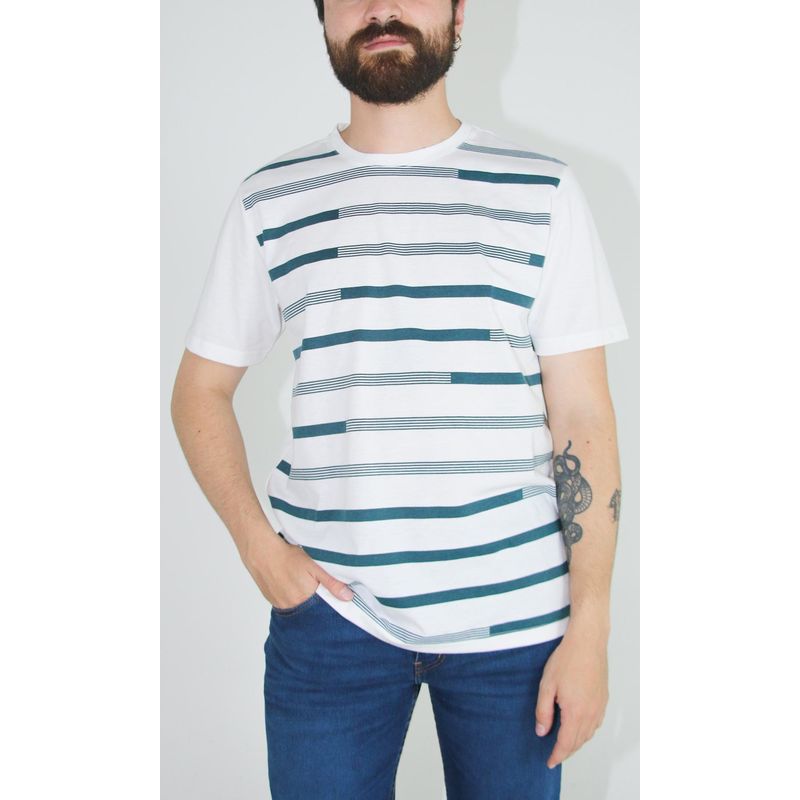 L Y H - T-Shirt Para Hombre Blanco Marca L&H