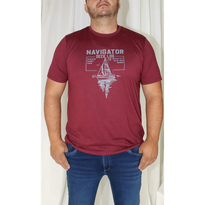 L Y H - T-Shirt Para Hombre Rojo Marca L&H