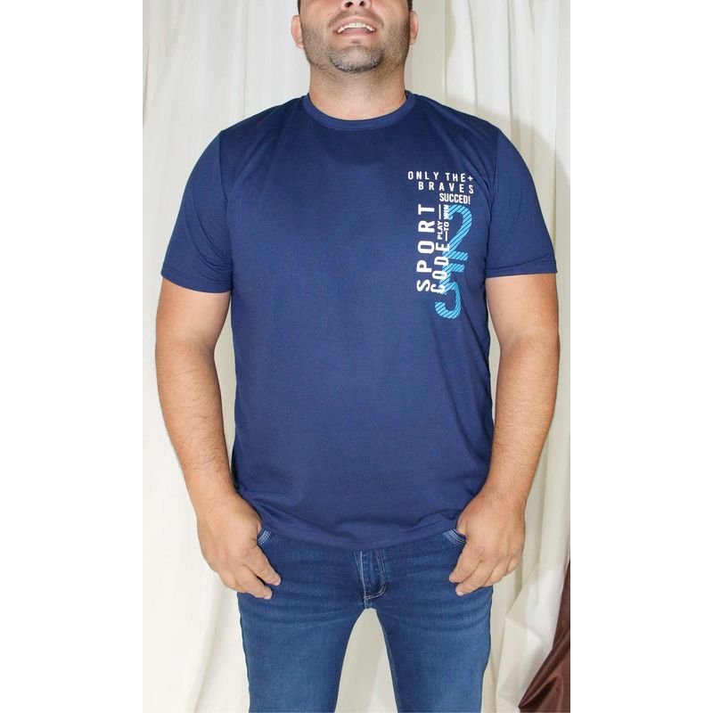 L Y H - T-Shirt Para Hombre Manga Corta Azul Marca L&H