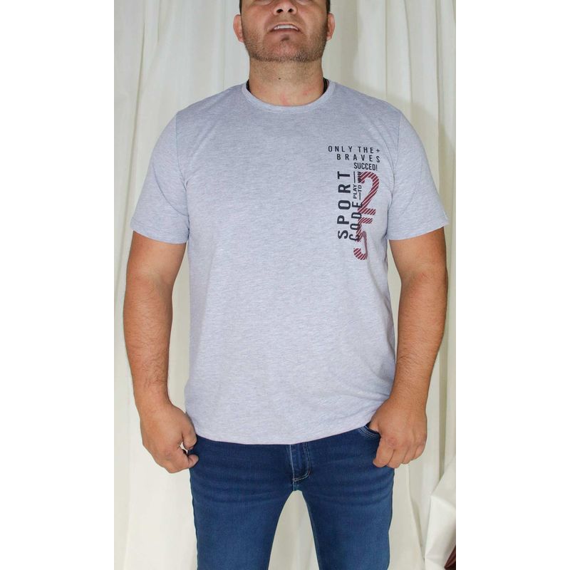 L Y H - T-Shirt Para Hombre Manga Corta Gris Claro Marca L&H