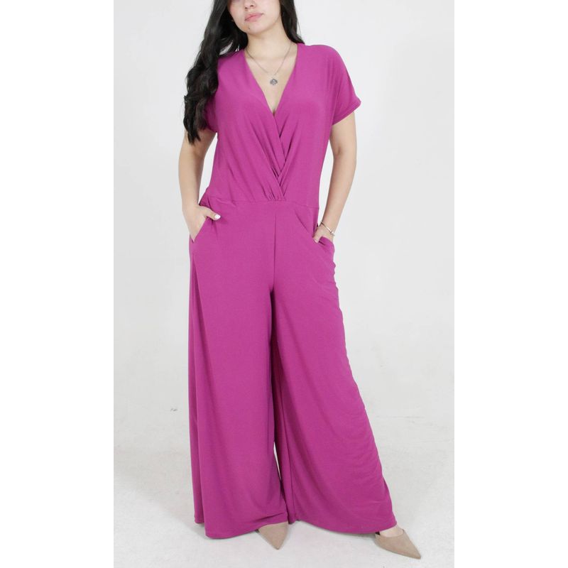 L Y H - Enterizo Para Mujer Manga Corta Morado Marca L&H