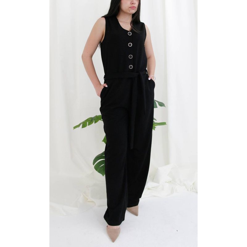L Y H - Enterizo Para Mujer Sin Manga Negro Marca L&H