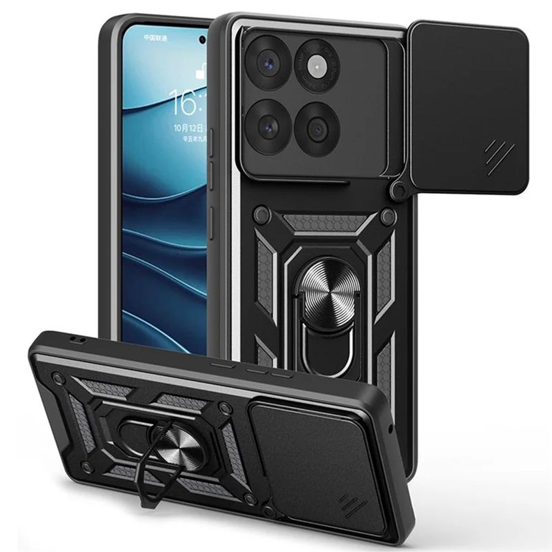 GENERICO - Funda Case Protector Slider Compatible Motorola Edge 60 Pro Negro
