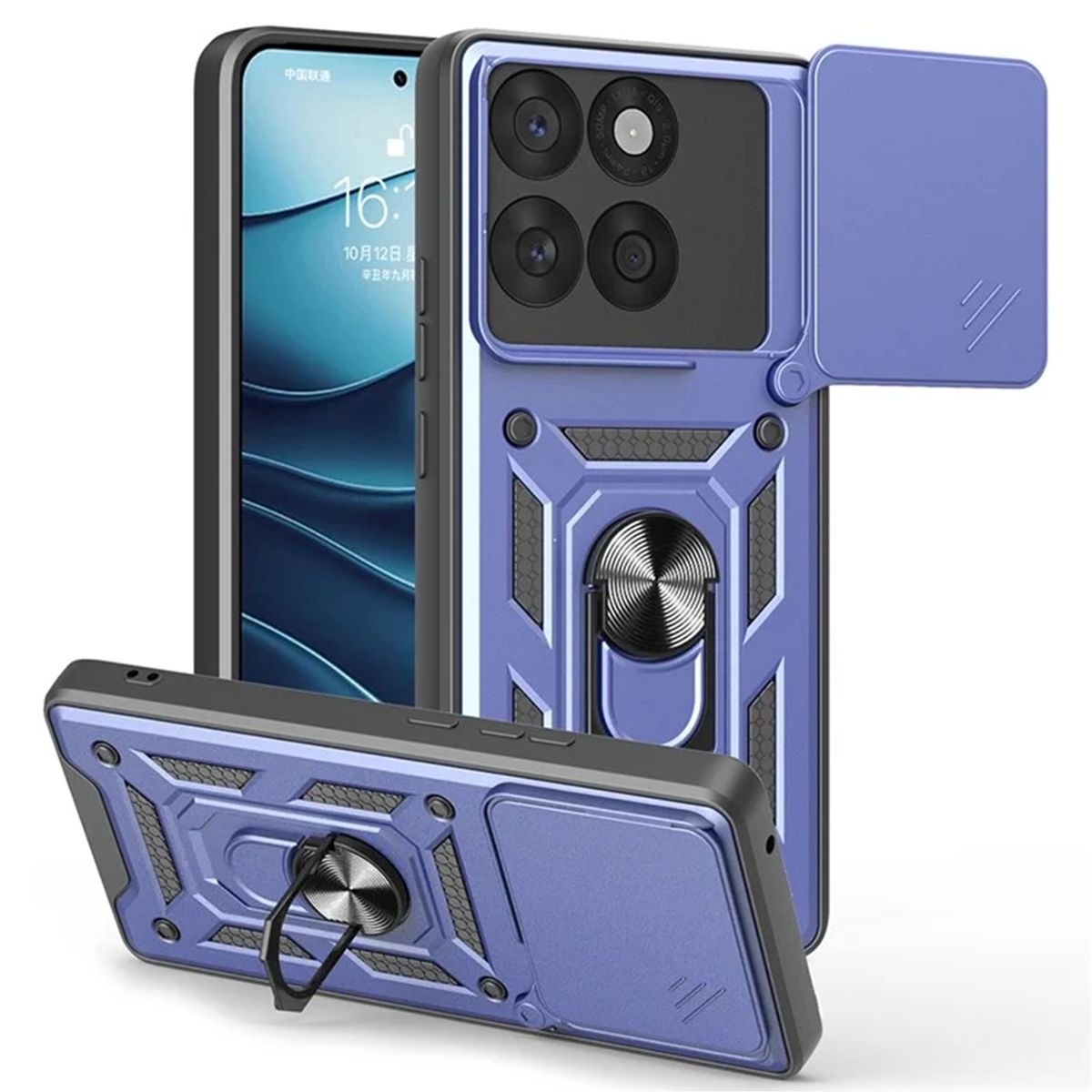 GENERICO - Funda Estuche Case Slider Compatible Con Motorola Edge 60 Pro Azul