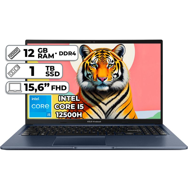 ASUS - PORTÁTIL ASUS X1502ZA-EJ2443 INTEL CORE I5-12500H 12GB RAM 1TB SSD 156 FHD
