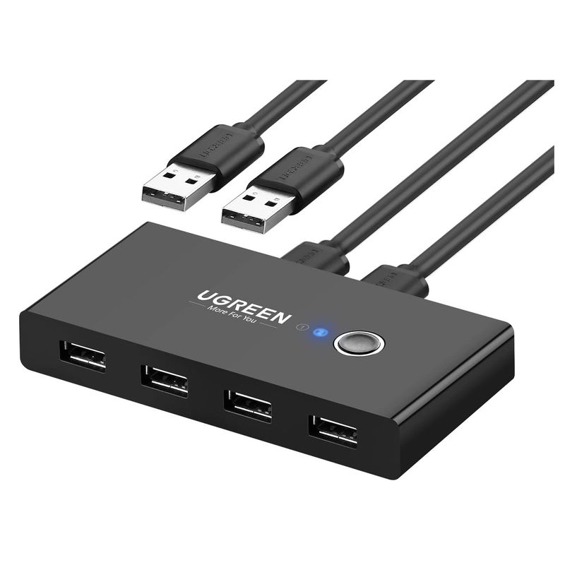 UGREEN - Switch USB 2.0 Selector 2 Entradas 4 Salidas Interruptor HUB