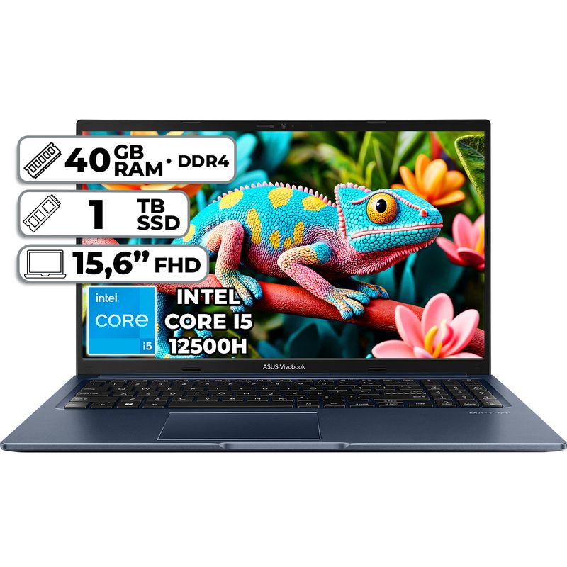 ASUS - PORTÁTIL ASUS X1502ZA-EJ2443 INTEL CORE I5-12500H 40GB RAM 1TB SSD 156 FHD