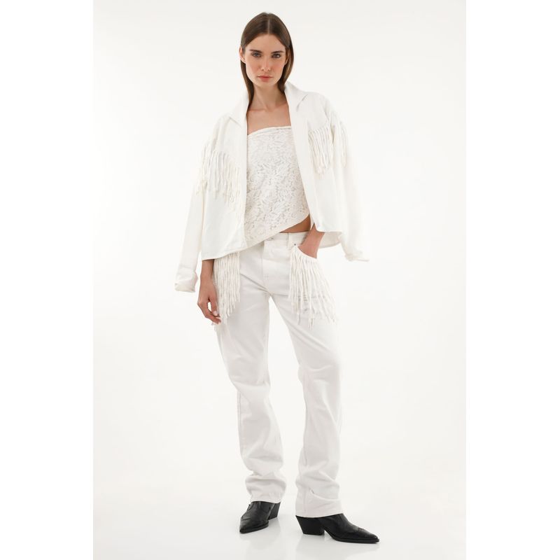 TENNIS - Chaqueta tipo blazer con flecos para mujer