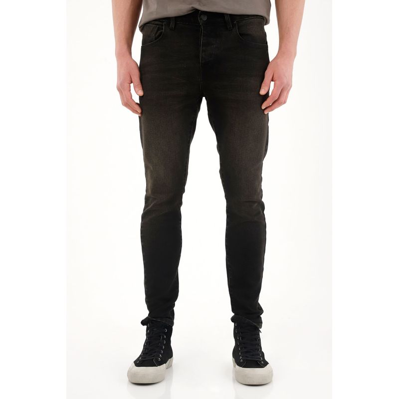 TENNIS - Jean Super Skinny de tiro medio negro para hombre