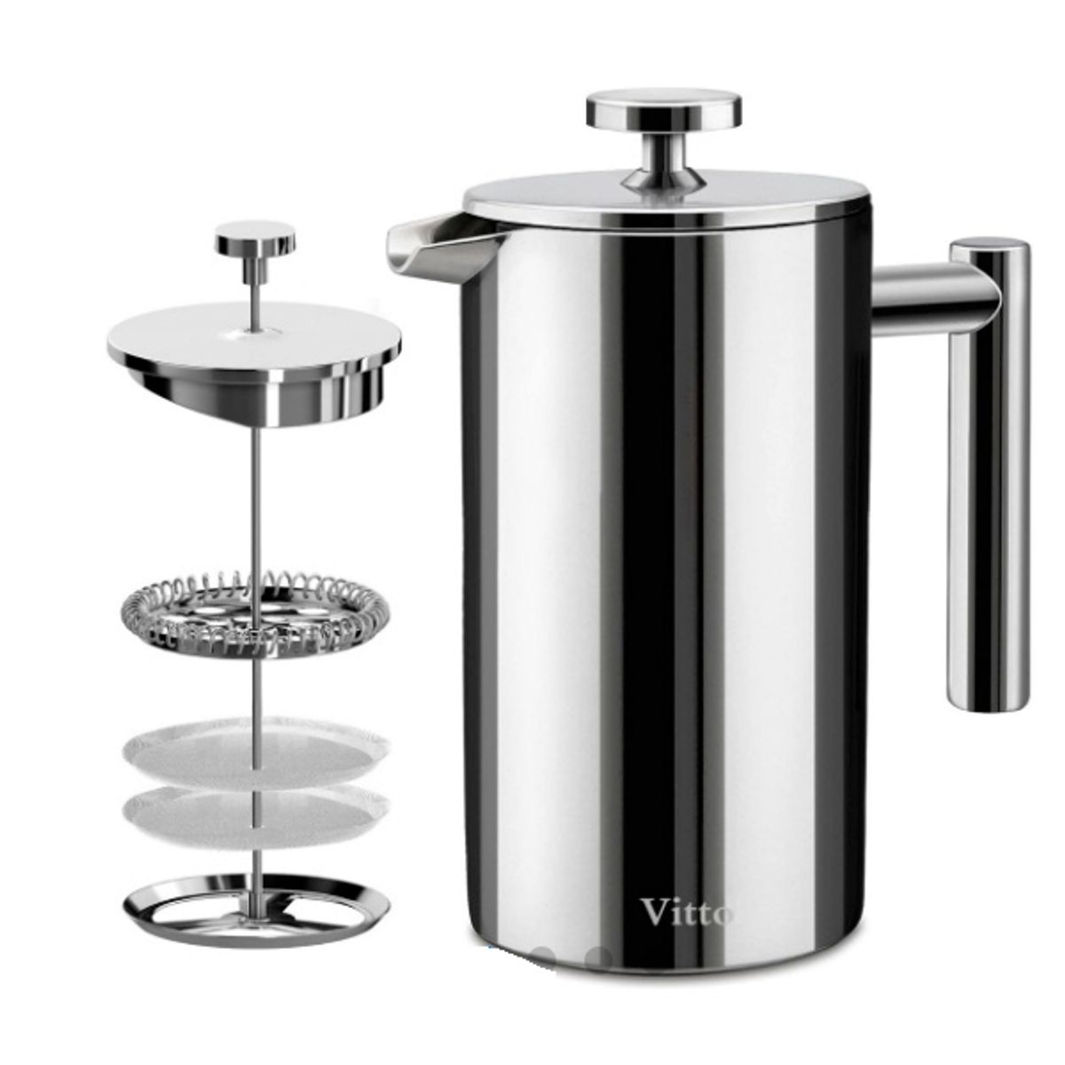 GENERICO - Cafetera Prensa Francesa Acero Toma Agradable Café 600 ml