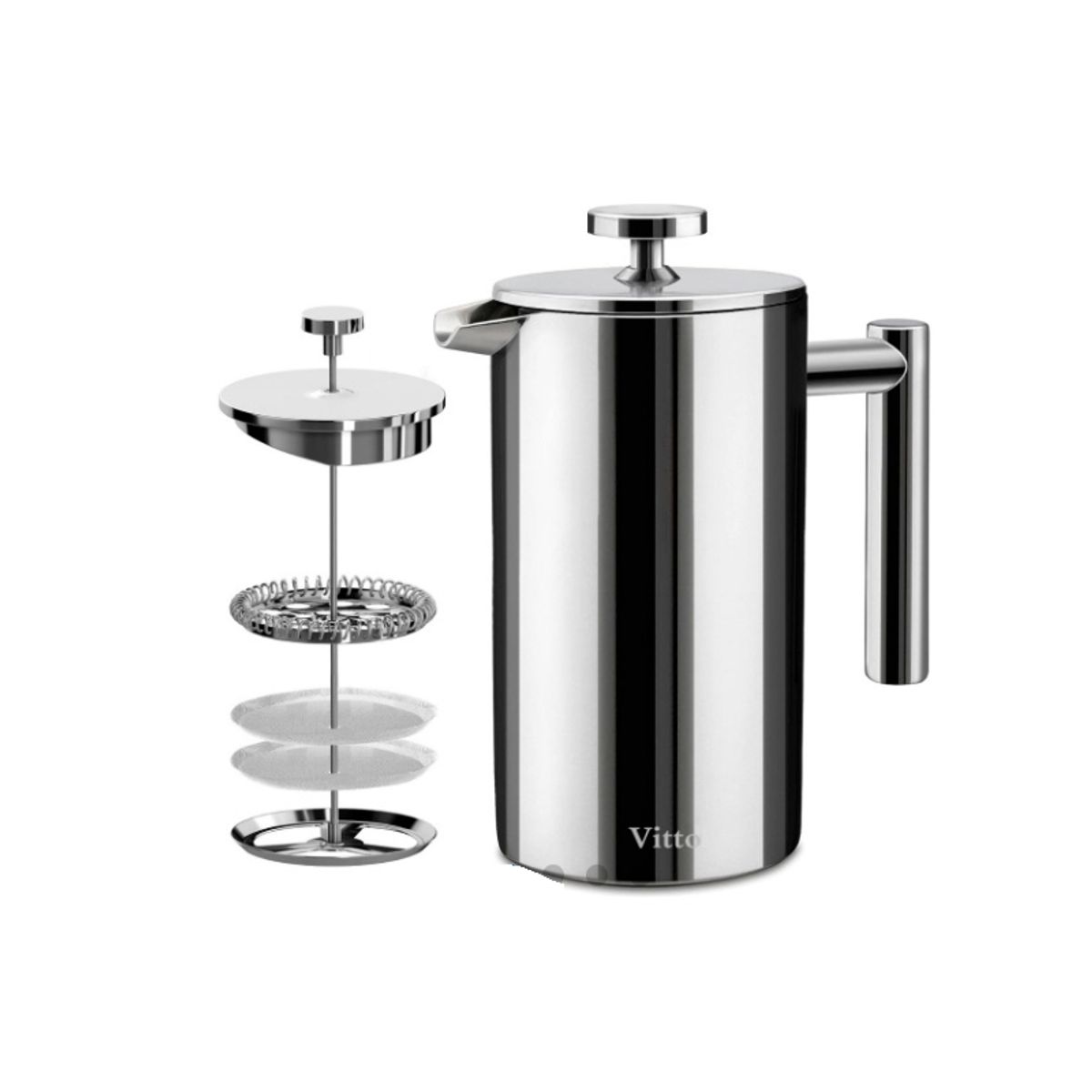 GENERICO - Cafetera Prensa Francesa Acero Toma Agradable Café 600 ml