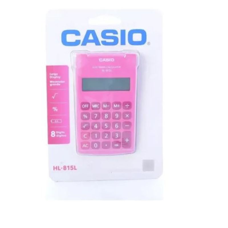 CASIO - Calculadora De Bolsillo Casio Rosada Hl-815l 8 Dígitos