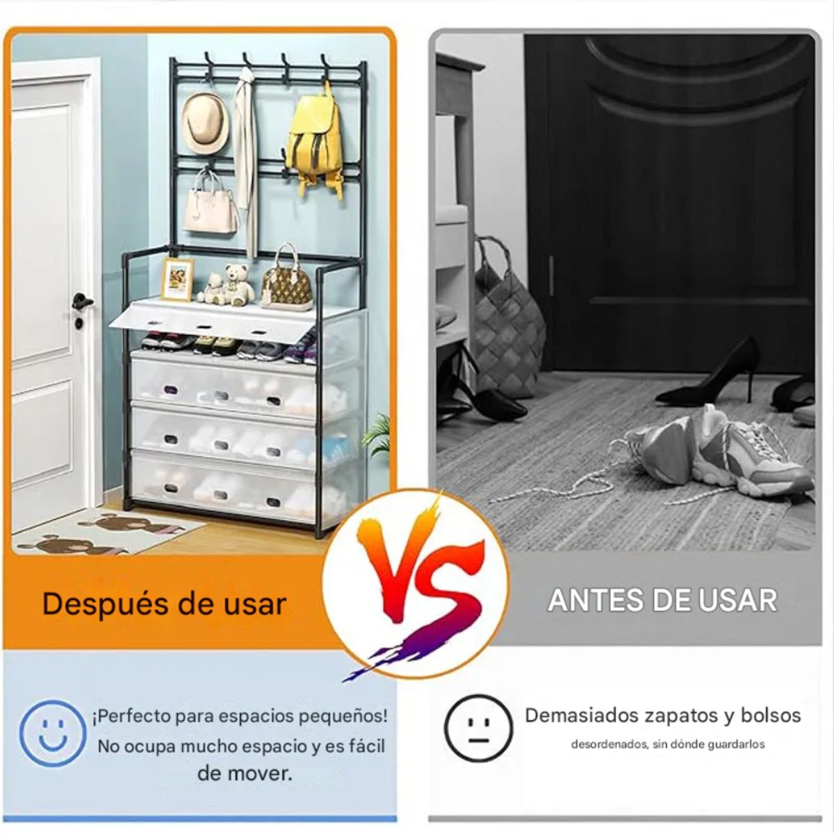 GENERICO - Zapatero Perchero Organizador Metalico Guardapolvo 4 Niveles