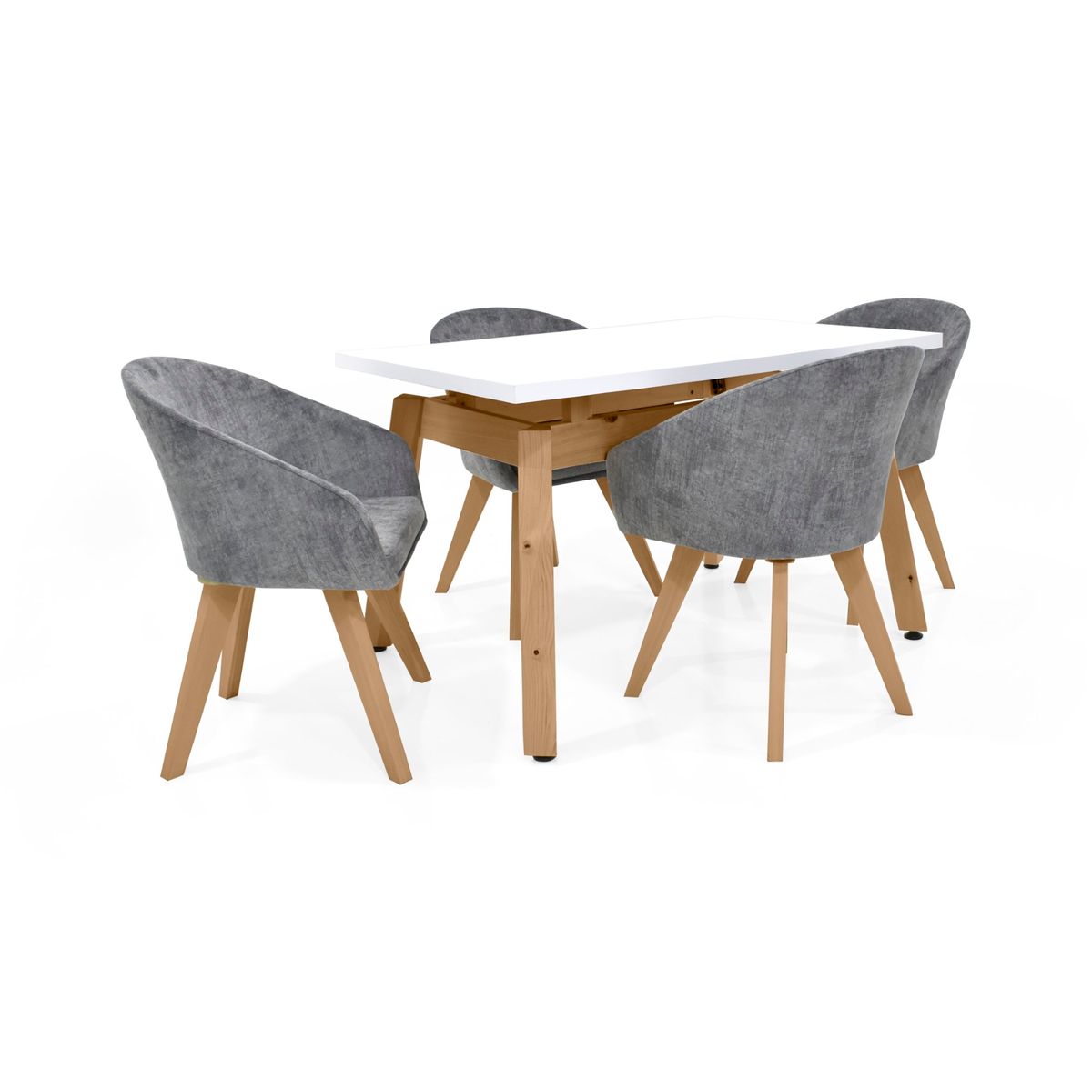 VENECIA - Set Comedor 4P Tyrone Sillas Noto Gris 120x80x76 cm