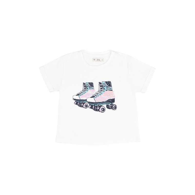 TENNIS - Camiseta blanca con estampado para niña