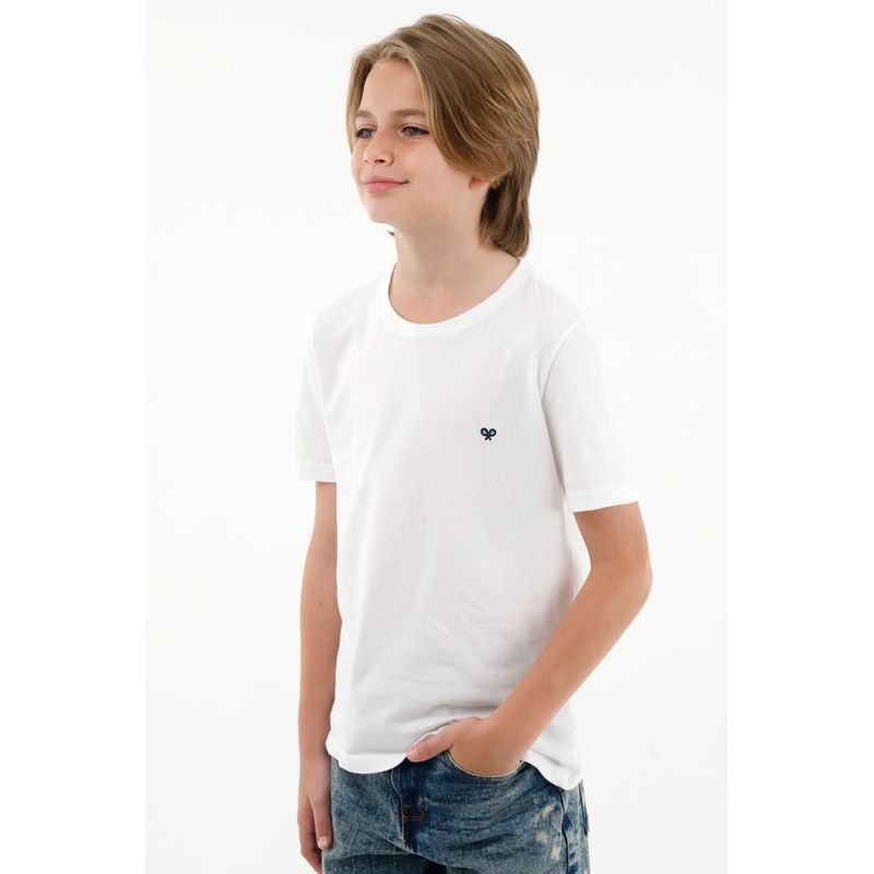 TENNIS - Camiseta manga corta blanca para niño