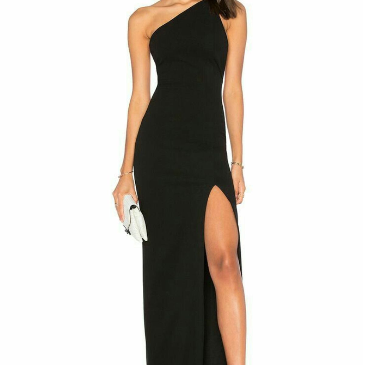 NEGRELI - Vestido Largo Negro Asimétrico con Abertura Lateral NEGRELI