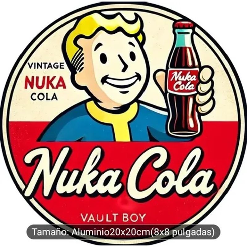 GENERICO - Aviso Metal Redondo Usa Nuka Cola Boy Retro Pintado
