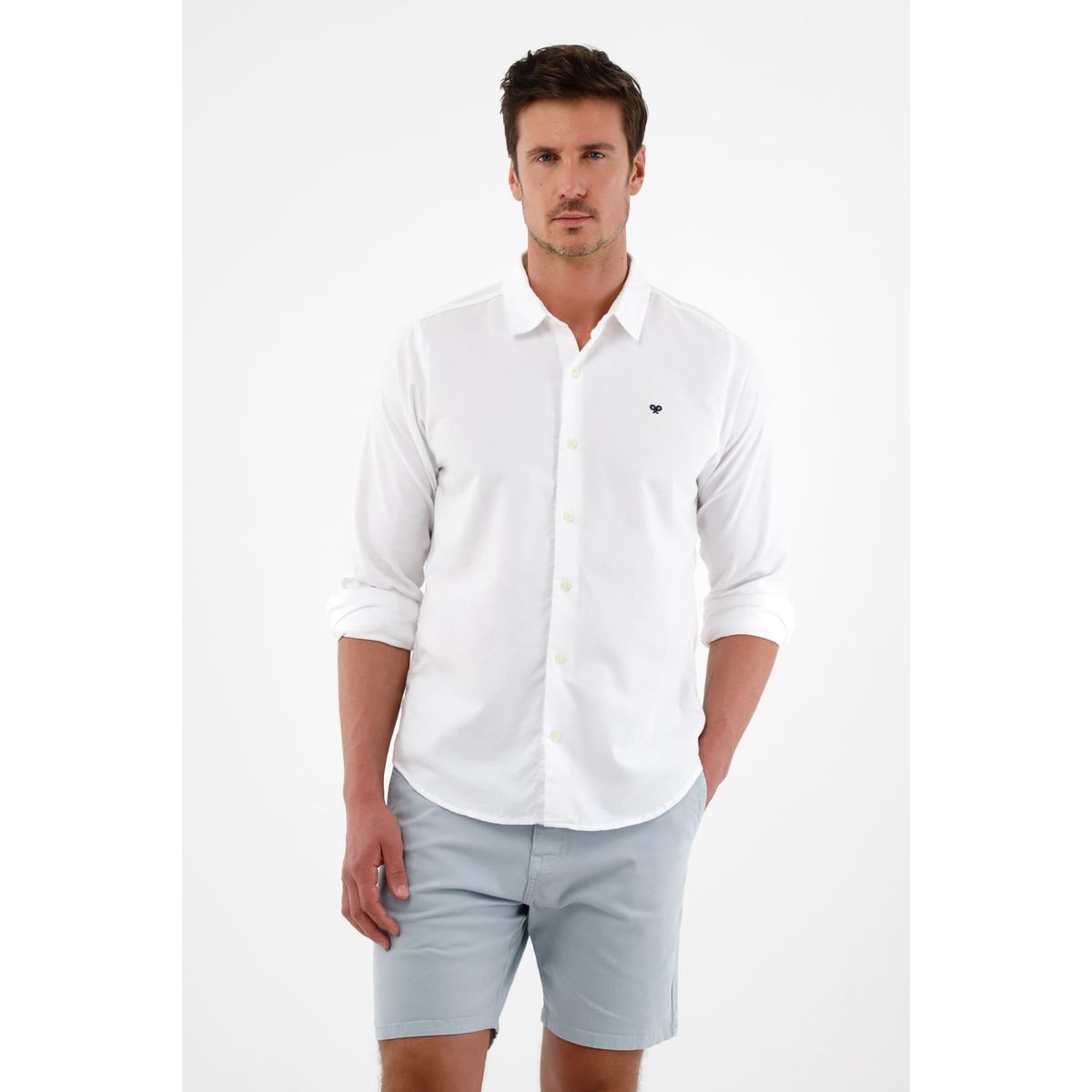 TENNIS - Camisa blanca manga larga para hombre