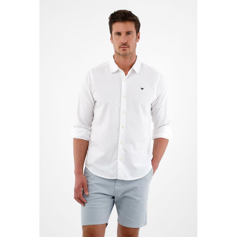 TENNIS - Camisa blanca manga larga para hombre
