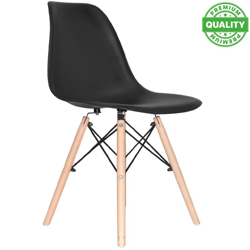 ONE PIXEL - Silla Eames Auxiliar Para Sala Comedor Negra One Pixel
