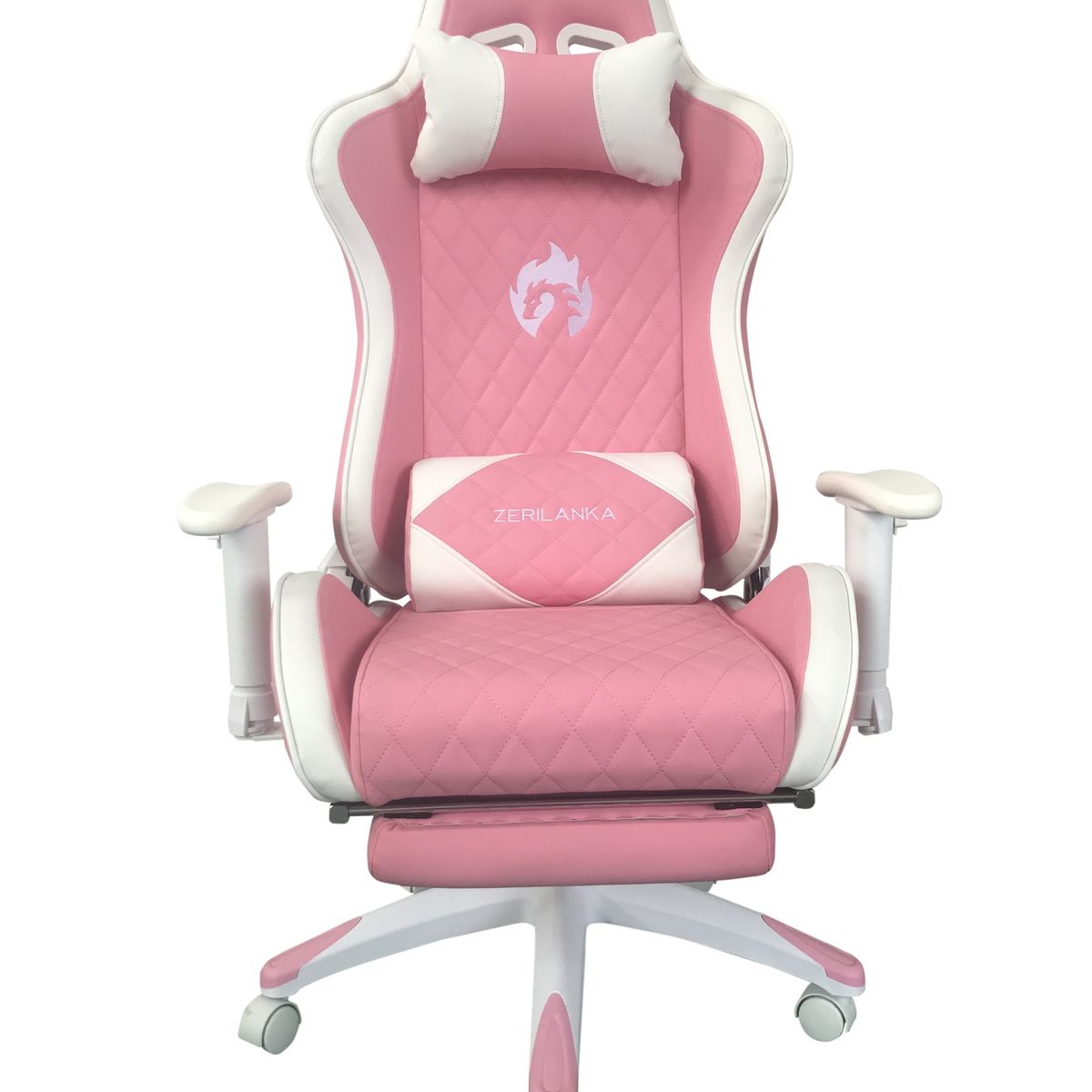 ZER - Silla Gamer Profesional Oficina Waifu 2 Cojines 180º 2D  Rosado