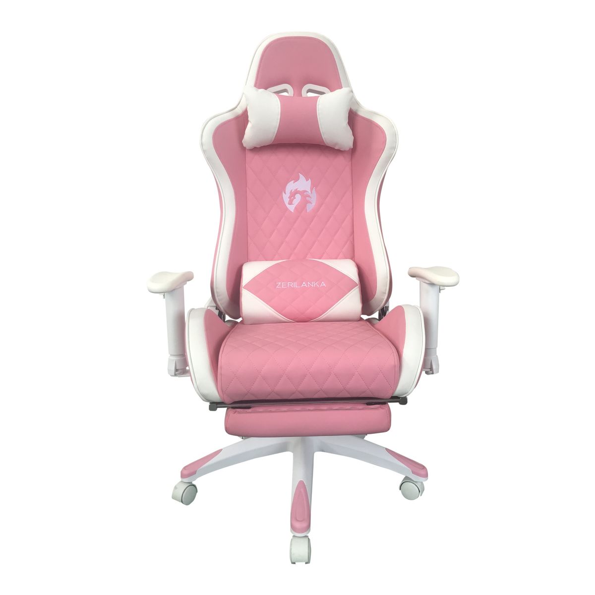 ZER - Silla Gamer Profesional Oficina Waifu 2 Cojines 180º 2D  Rosado