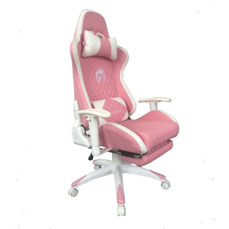 JYM - Silla Gamer Profesional Waifu2 2 Cojines 170º  - Rosado Blanco