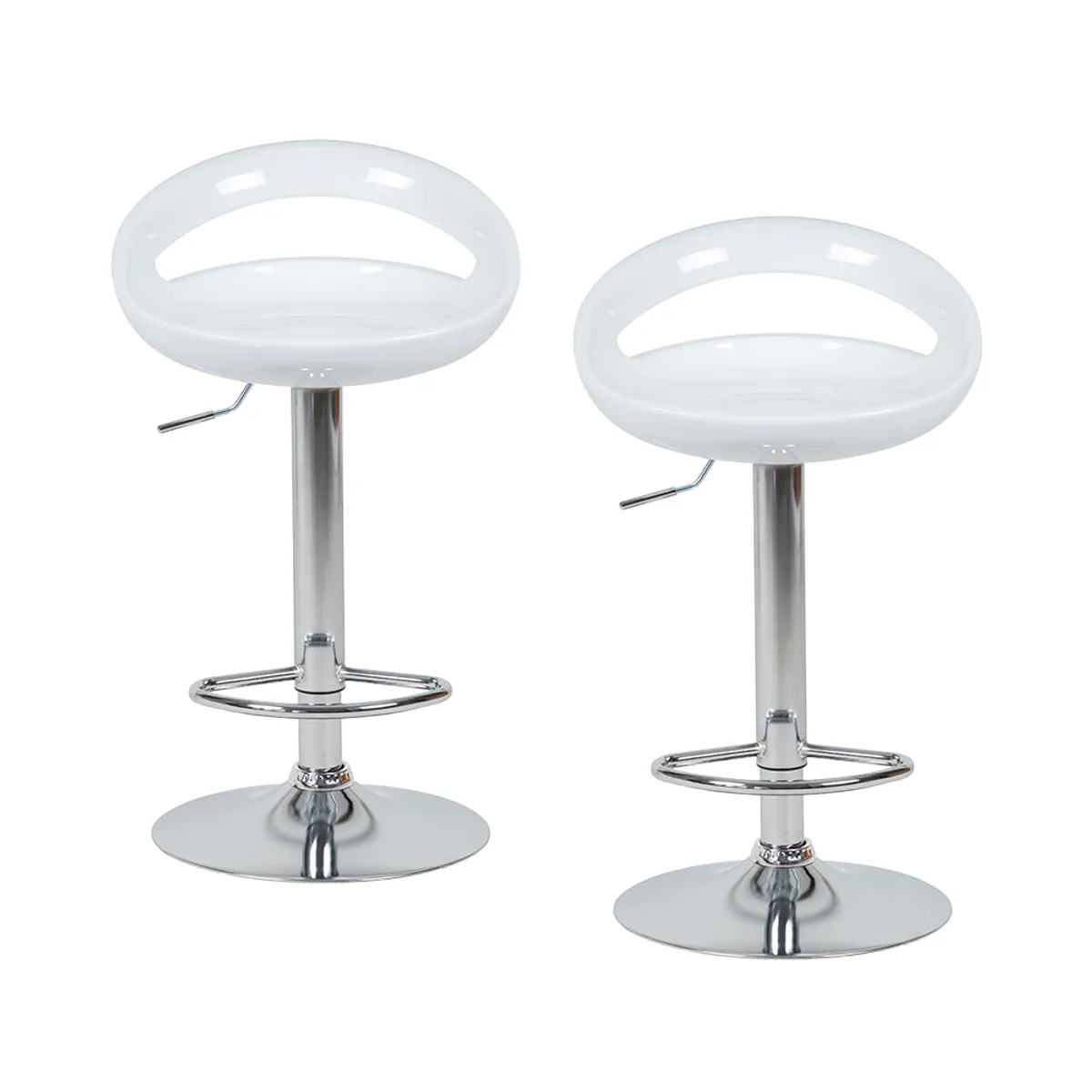 STAY ELIT - SET DE 2 SILLAS ALTAS GIRATORIAS TABURETE DE BARRA COLOR BLANCO