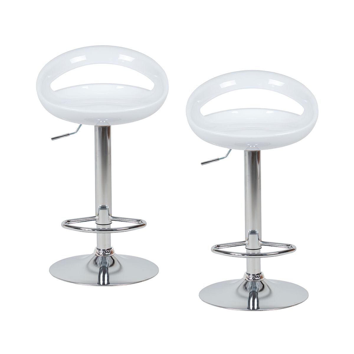 STAY ELIT - SET DE 2 SILLAS ALTAS GIRATORIAS TABURETE DE BARRA COLOR BLANCO
