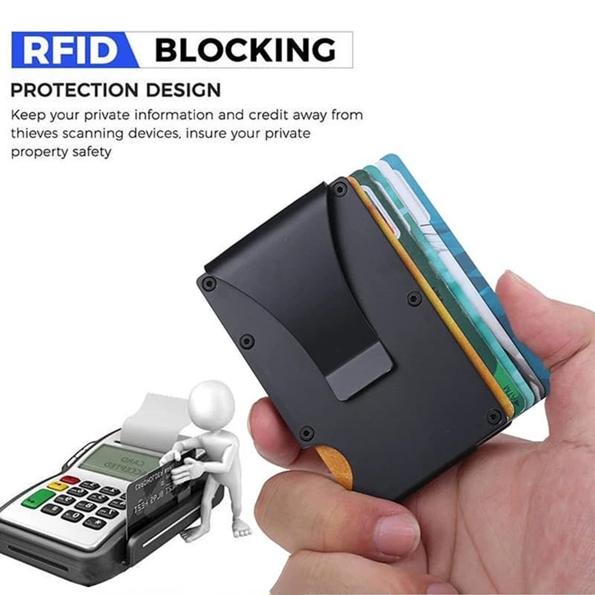PROTOOL - Cartera Tarjetero Con Bloqueo Rfid