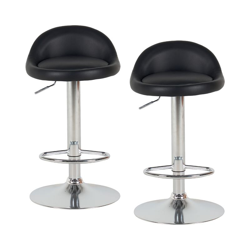 STAY ELIT - SET DE 2 SILLAS BUTACO ALTAS GIRATORIAS ACOLCHONADA PARA BARRA COLOR NEGRO