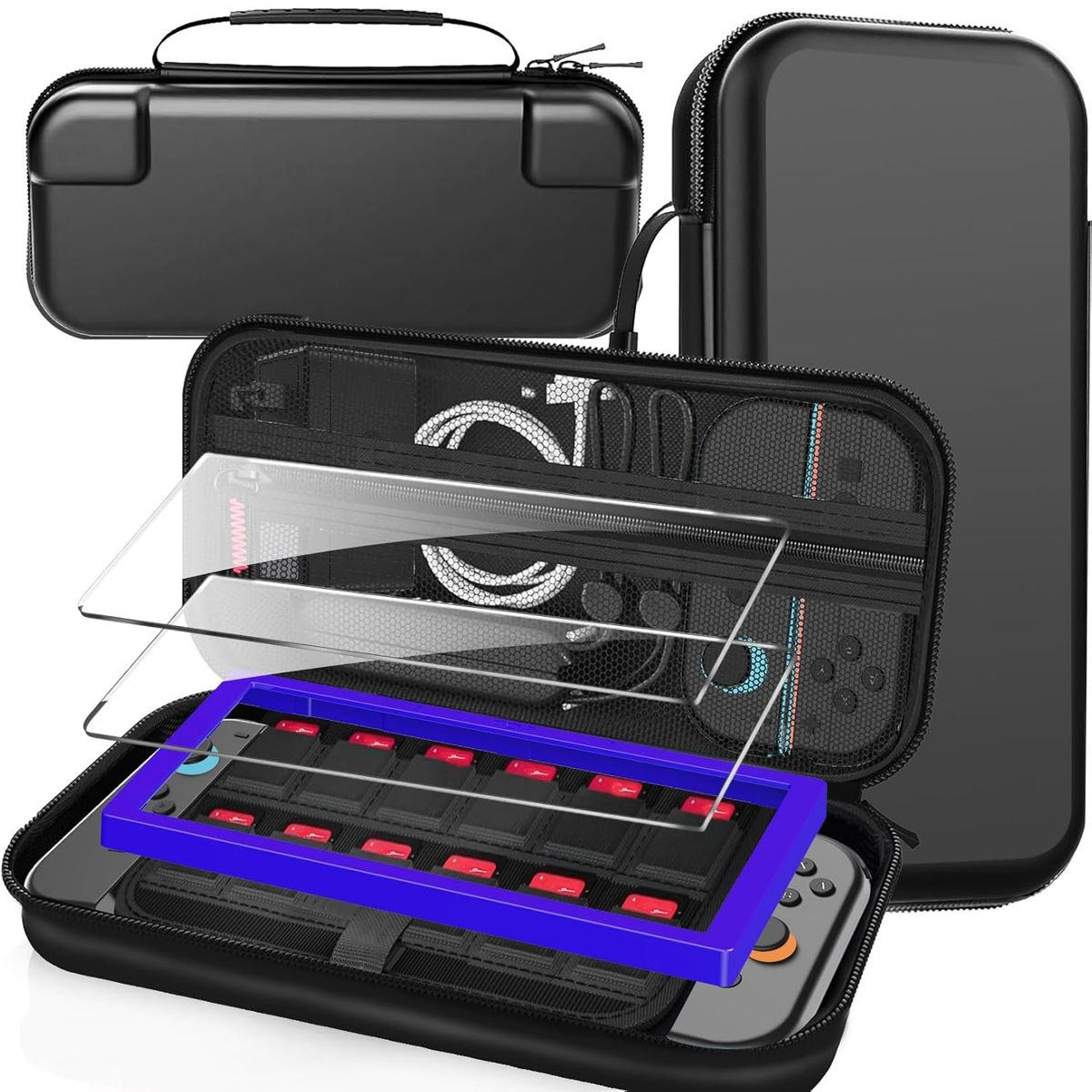 GENERICO - Estuche Rigido para Nintendo Switch 2 + Vidrios Templados x2