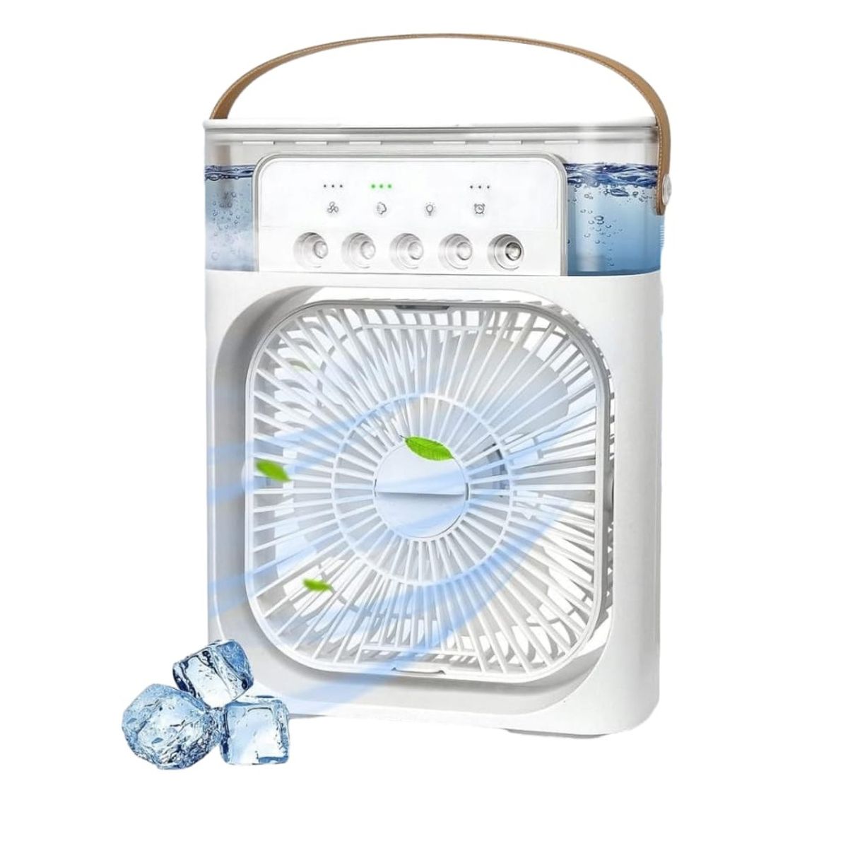 GENERAL - Ventilador Humificador Multidireccional Luz LED Portatil CX-68 Blanco