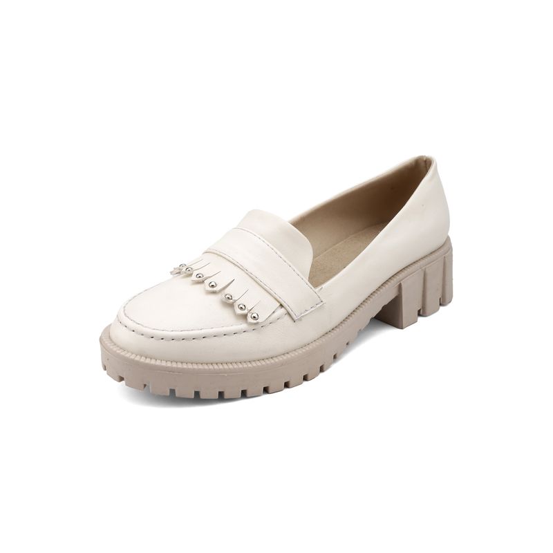SEVENTEEN - MOCASINES HUESO CON FLECOS SEVENTEEN VELA