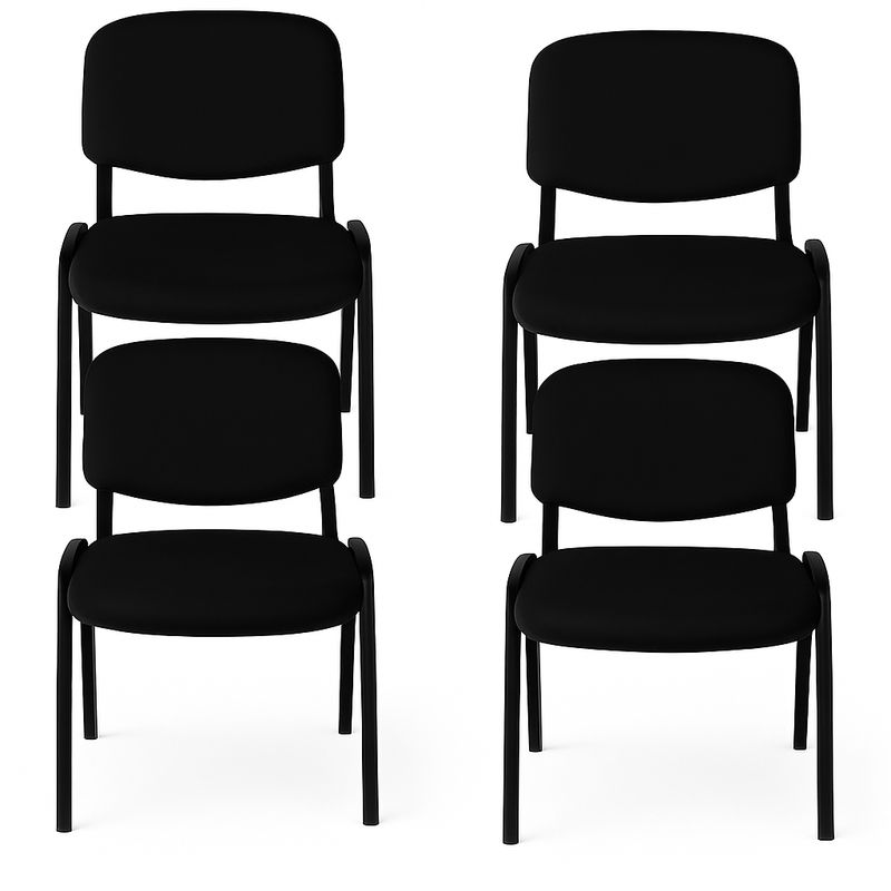 JYM - Set X4 Sillas de Recepción Interlocutora Sala de Espera - Negra