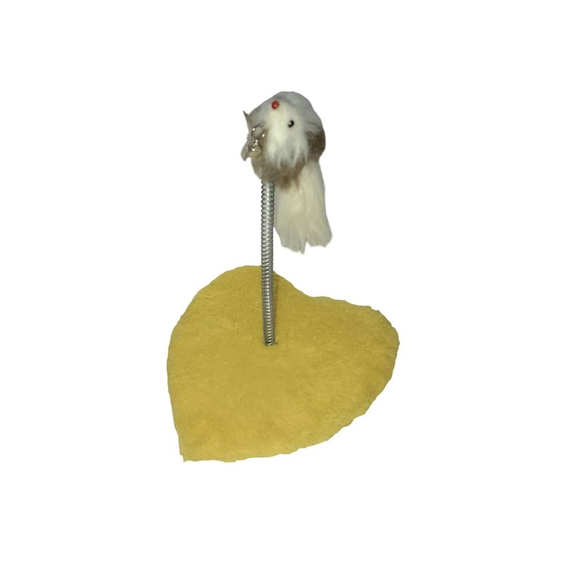 GENERICO - Mini Rascador Con Ratón Y Con Resorte Para Gatos