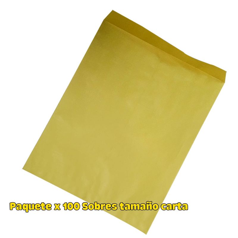 GENERICO - Sobres de manila tamaño Carta x 100 unidades