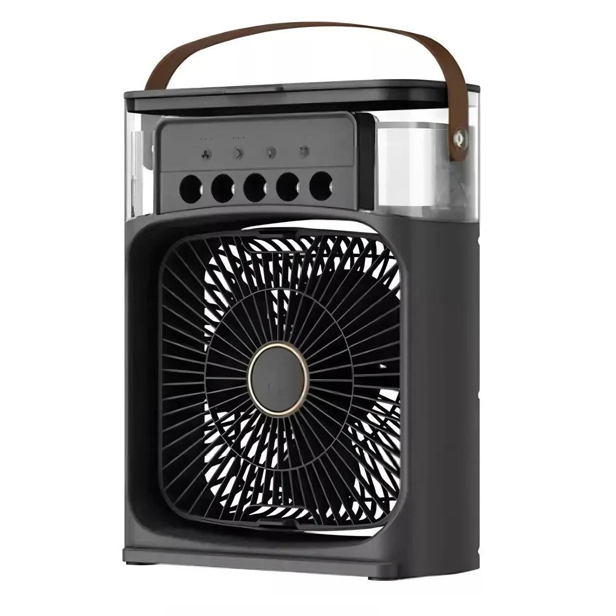 GENERAL - Ventilador Humificador CX-68 Multidireccional Luz LED Portatil Negro